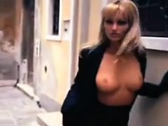 Blonde Beauty Flashing Her Tits In Italy