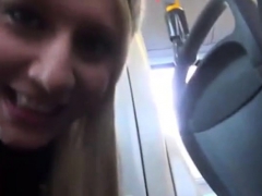 Blonde Drains Cock On A Bus