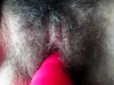 My hairy wife with a vibrator