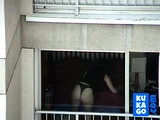 Real Voyeur - Spying Neighbor out the Window in Tanga