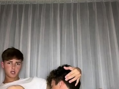 Two cute gay teens suck dicks and fuck at home