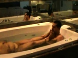 Fat Ebony mom caught with toyboy in jacuzzi