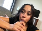 Latin Teen Blowjob POV with Cumshot On Her Chin